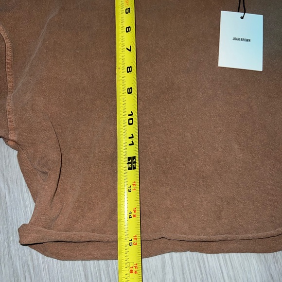 NWT Joah Brown Soho Crop distressed long sleeve top in toast one size - Picture 9 of 9